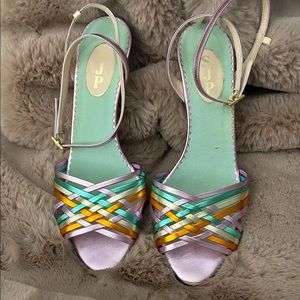 SJP Maud metalic strappy heels